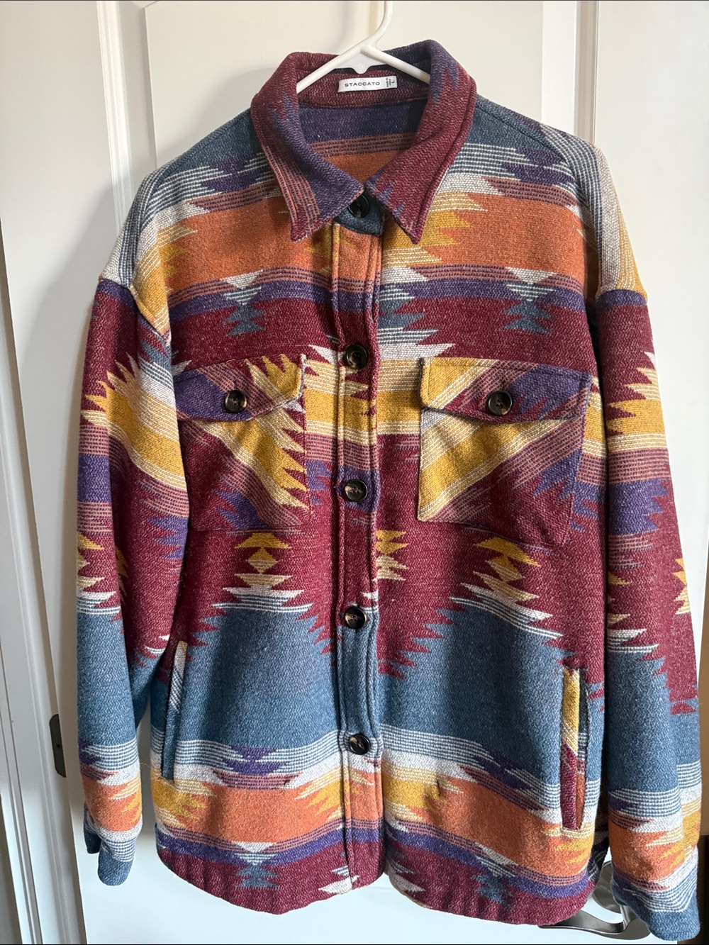 Multicolor Aztec Button-Up Jacket